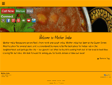 Tablet Screenshot of motherindiarestaurant.ca
