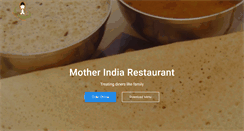 Desktop Screenshot of motherindiarestaurant.com