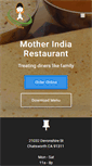 Mobile Screenshot of motherindiarestaurant.com